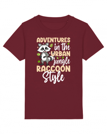 Adventures in the urban jungle Raccoon Style Burgundy