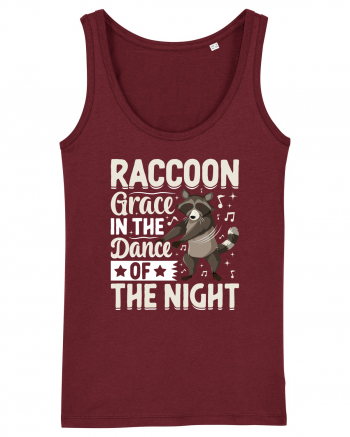 Raccoon Grace In The Dance Of The Night Burgundy