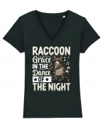 Raccoon Grace In The Dance Of The Night Tricou mânecă scurtă guler V Damă Evoker