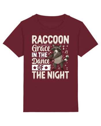 Raccoon Grace In The Dance Of The Night Burgundy