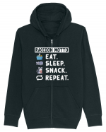 Raccoon motto, Eat Sleep Snack Repeat Hanorac cu fermoar Unisex Connector