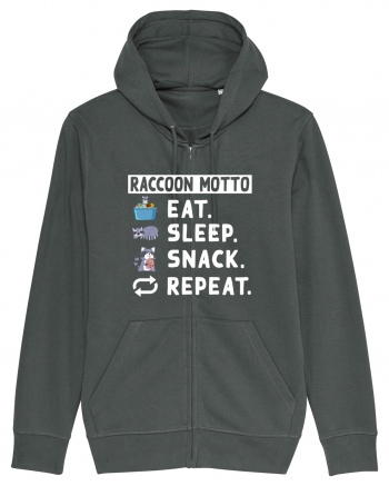 Raccoon motto, Eat Sleep Snack Repeat Anthracite