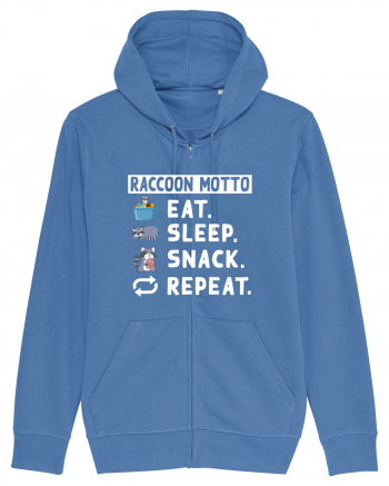 Raccoon motto, Eat Sleep Snack Repeat Bright Blue