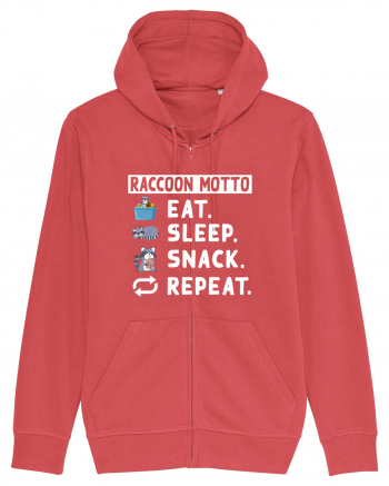 Raccoon motto, Eat Sleep Snack Repeat Carmine Red