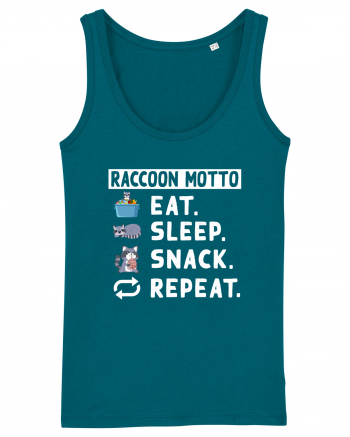 Raccoon motto, Eat Sleep Snack Repeat Ocean Depth