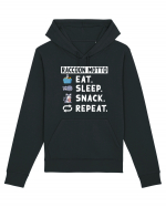 Raccoon motto, Eat Sleep Snack Repeat Hanorac Unisex Drummer