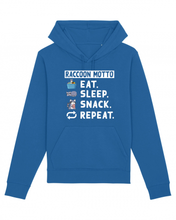 Raccoon motto, Eat Sleep Snack Repeat Royal Blue