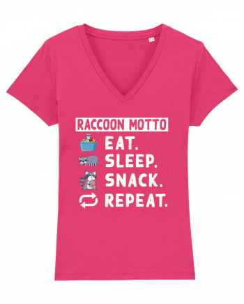 Raccoon motto, Eat Sleep Snack Repeat Raspberry