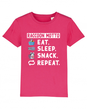 Raccoon motto, Eat Sleep Snack Repeat Raspberry