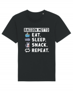 Raccoon motto, Eat Sleep Snack Repeat Tricou mânecă scurtă Unisex Rocker