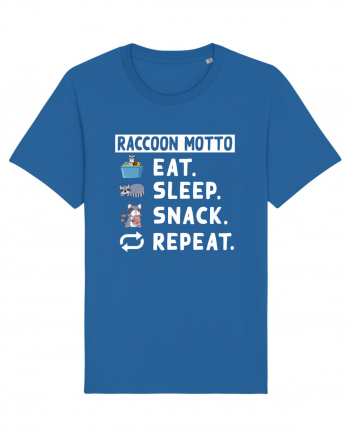 Raccoon motto, Eat Sleep Snack Repeat Royal Blue