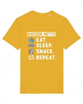 Raccoon motto, Eat Sleep Snack Repeat Spectra Yellow