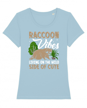 Raccoon vibes living on the wild side of cute Sky Blue