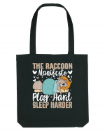 The raccoon manifesto, Play hard, Sleep harder Sacoșă textilă