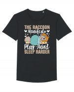 The raccoon manifesto, Play hard, Sleep harder Tricou mânecă scurtă guler larg Bărbat Skater