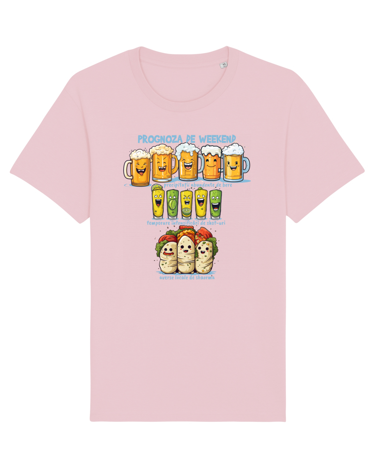 Tricou mânecă scurtă Unisex Rocker Cotton Pink