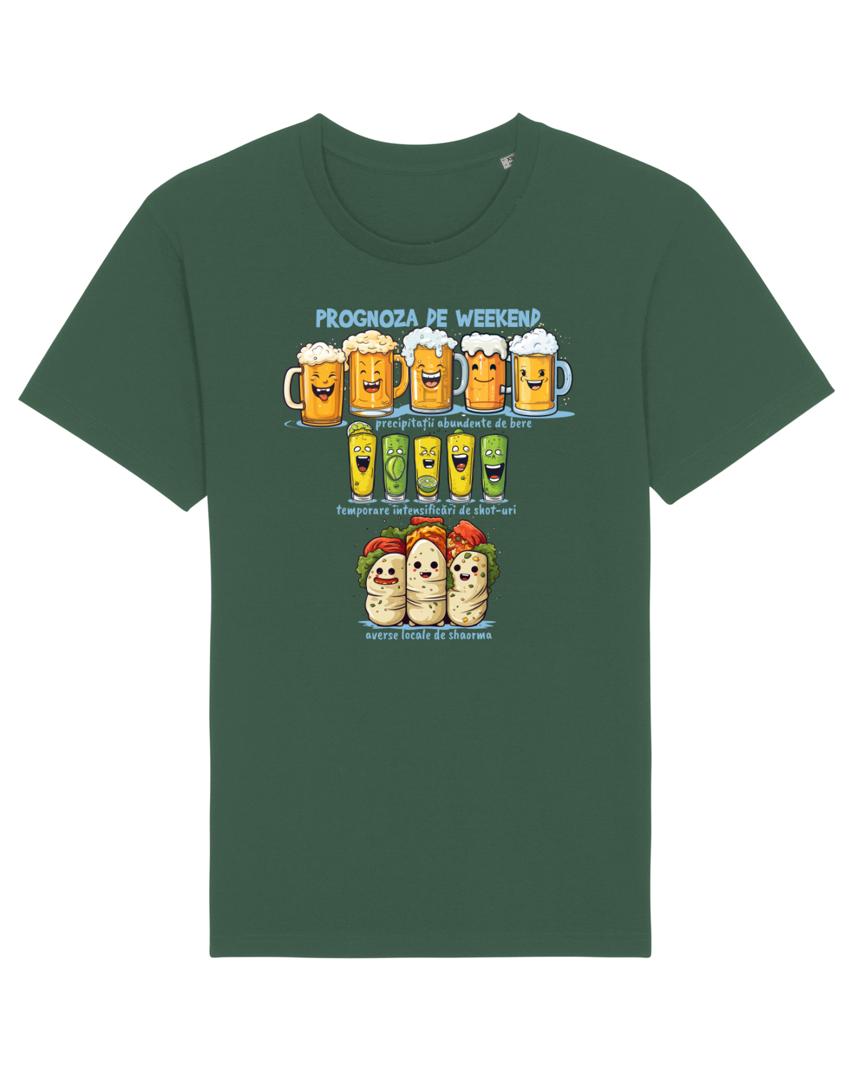 Tricou mânecă scurtă Unisex Rocker Bottle Green