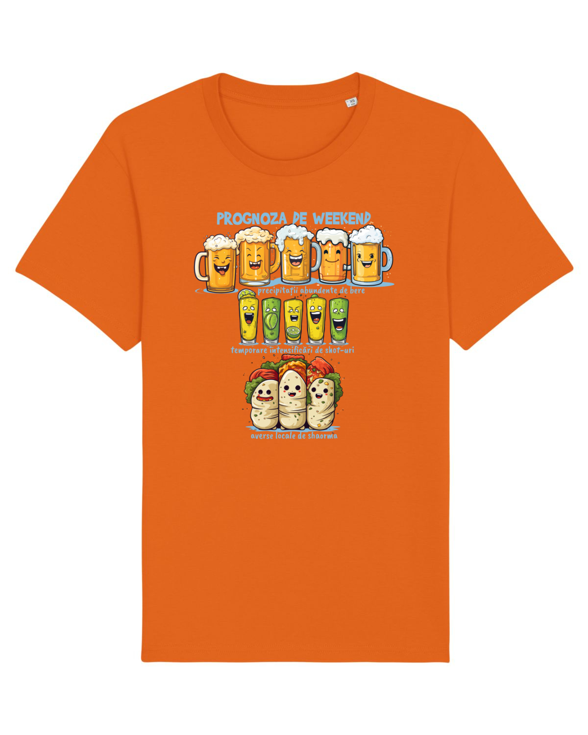 Tricou mânecă scurtă Unisex Rocker Bright Orange