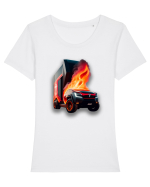 Vehiculul Electric al Viitorului Tricou mânecă scurtă guler larg fitted Damă Expresser
