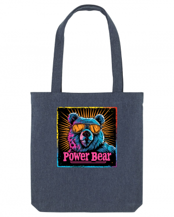 Retro Power Bear Midnight Blue