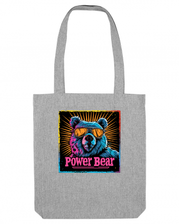 Retro Power Bear Heather Grey