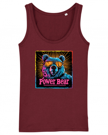 Retro Power Bear Burgundy