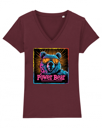 Retro Power Bear Burgundy