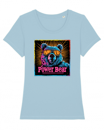 Retro Power Bear Sky Blue