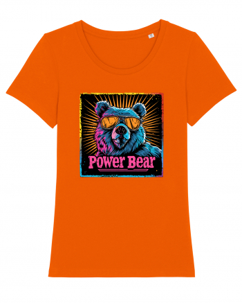 Retro Power Bear Bright Orange