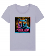 Retro Power Bear Tricou mânecă scurtă guler larg fitted Damă Expresser