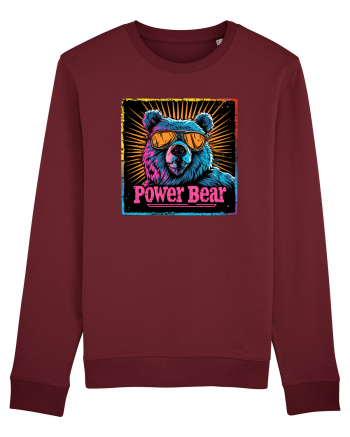 Retro Power Bear Burgundy