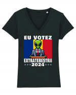 EU VOTEZ EXTRATERESTRII 2024 Tricou mânecă scurtă guler V Damă Evoker