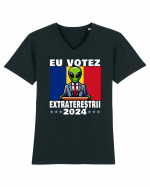 EU VOTEZ EXTRATERESTRII 2024 Tricou mânecă scurtă guler V Bărbat Presenter