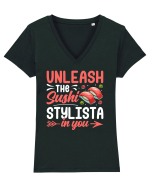 Unleash the Sushi Stylista In You Tricou mânecă scurtă guler V Damă Evoker