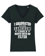 I Graduated University Of Sarcasm wh Tricou mânecă scurtă guler V Damă Evoker