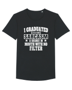 I Graduated University Of Sarcasm wh Tricou mânecă scurtă guler larg Bărbat Skater