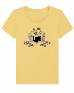 Anti Valentine Day - All you need is love Tricou mânecă scurtă guler larg fitted Damă Expresser