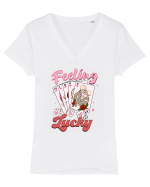 Anti Valentine Day - Feeling lucky Tricou mânecă scurtă guler V Damă Evoker