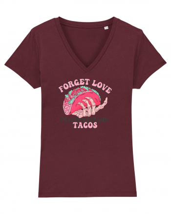 Anti Valentine Day - Forget love fall into tacos Burgundy