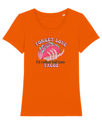 Anti Valentine Day - Forget love fall into tacos Bright Orange