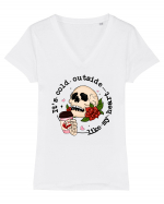 Anti Valentine Day - Its cold outside - like my heart Tricou mânecă scurtă guler V Damă Evoker