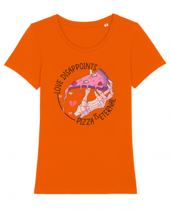 Anti Valentine Day - Love dissapoints, pizza is eternal Bright Orange