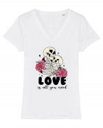 Anti Valentine Day - Love is all you need in life or in death Tricou mânecă scurtă guler V Damă Evoker