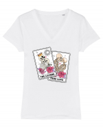 Anti Valentine Day - Lovers tarot cards Tricou mânecă scurtă guler V Damă Evoker