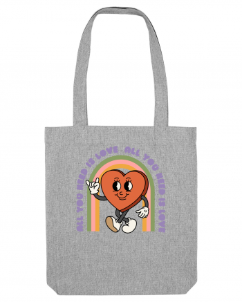 retro chic de Ziua Îndrăgostiților - All You Need Is Love And Rainbows Heather Grey