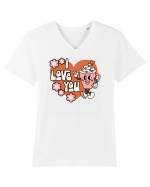 retro chic de Ziua Îndrăgostiților - I Love You Tricou mânecă scurtă guler V Bărbat Presenter