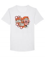 retro chic de Ziua Îndrăgostiților - I Love You Tricou mânecă scurtă guler larg Bărbat Skater