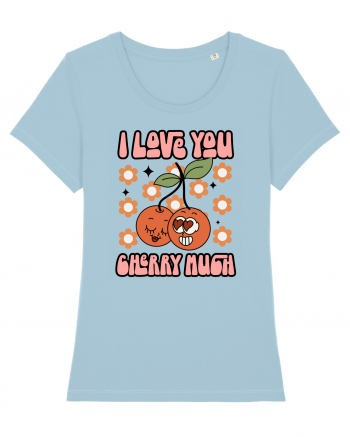 retro chic de Ziua Îndrăgostiților - I love You Cherry Much Sky Blue