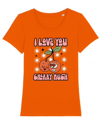 retro chic de Ziua Îndrăgostiților - I love You Cherry Much Bright Orange