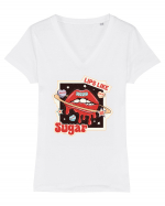 retro chic de Ziua Îndrăgostiților - Lips like sugar Tricou mânecă scurtă guler V Damă Evoker